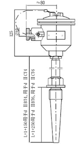 M33×2固定螺紋錐形保護管熱電偶型號規(guī)格